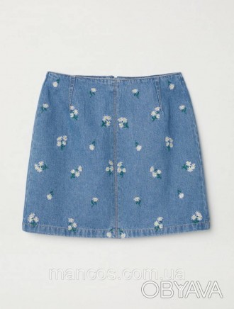 Джинсовая юбка H&M голубая с вышивкой 
Состояние: б/у, в идеальном состоянии 
Пр. . фото 1