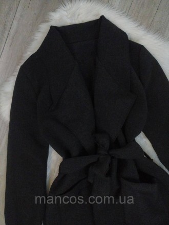 Пальто на запах демисезонное тёмно-серого цвета
Состояние: б/у, в идеальном сост. . фото 5