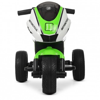 Детский трехколесный мотоцикл BAMBI M 4135EL-1-5 EVA колесах зеленый
 
	Два мото. . фото 3
