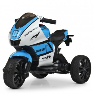 Детский трехколесный мотоцикл BAMBI M 4135EL-1-4 EVA колесах голубой
 
	Два мото. . фото 2