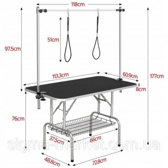Стіл для грумінгу для собак і кішок 113х60х76 см
Опис
Матеріал Практичний стіл д. . фото 4