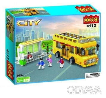 Дитяча іграшка конструктор автобус Bus Stop 563 деталей, ТМ COGO, арт. 4112