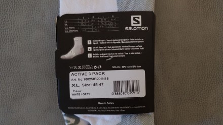 НОВІ Шкарпетки Salomon Active Quarter Crew Sock

Особливості:
-Повітропроникн. . фото 4