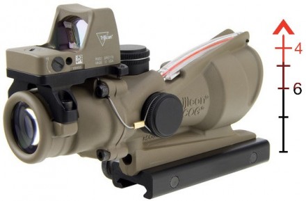 Прицел TRIJICON ACOG 4X32 FDE BAC + коллиматор TRIJICON RMR 3.25 МОА FDE (TA31-D. . фото 2