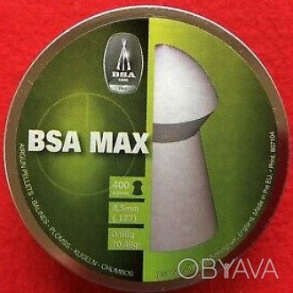 Пули BSA Max 4.5 мм , 0.68 г, 400шт/уп
BSA Max - тяжелые пневматические пули для. . фото 1