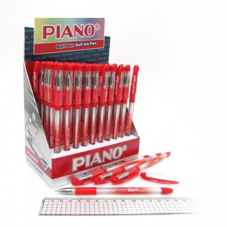 Ручка масляна "Piano" "Soft" червона, грип, 50шт/етик.. Київ. фото 1 Ручка масляна "Piano" "Soft" червона, грип, 50шт/етик.. Київ. фото 1