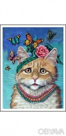  Товар на сайті >>>Раскраска по номерам 30*40см "Кошка с бабочками" OPP (холст н. . фото 1