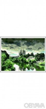  Товар на сайті >>>Раскраска по номерам на дереве 40*50 J.Otten "Замок у реки" (. . фото 1