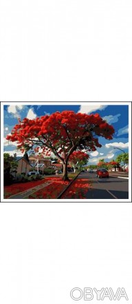  Товар на сайті >>>Раскраска по номерам на дереве 40*50 J.Otten "Красное дерево". . фото 1