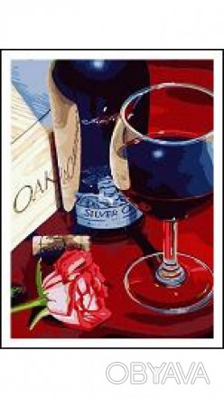  Товар на сайті >>>Раскраска по номерам 40*50см "Бокал вина" OPP (холст на раме . . фото 1