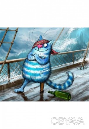  Товар на сайте >>>Раскраска по номерам 40*50см "Кот пират" OPP (холст на раме к. . фото 1