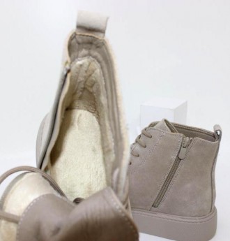 Стильные ботинки на шнуровке и молнии из натуральной замши. Отличное качество. В. . фото 6