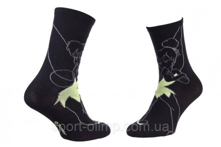 Високі шкарпетки Disney Fees Bells The Fee 1-pack black — 13890152-7 з принтом F. . фото 2
