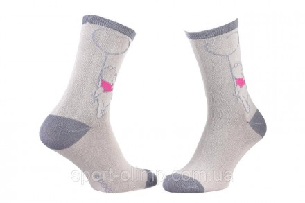 Високі шкарпетки Disney Winnie & Balloon 1-pack gray — 13893220-1 з принтом WINN. . фото 2
