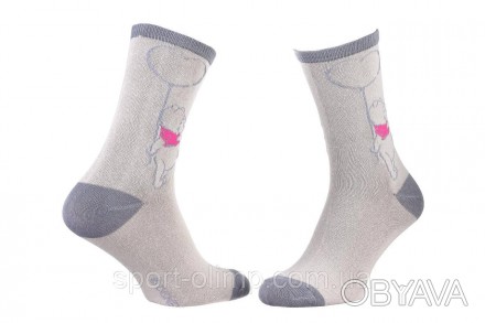 Високі шкарпетки Disney Winnie & Balloon 1-pack gray — 13893220-1 з принтом WINN. . фото 1