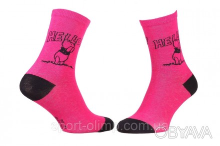 Високі шкарпетки Disney Winnie L Ourson Winnie + Hello Total 1-pack pink — 13896. . фото 1