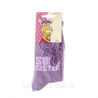 Мультяшные высокие носки c принтом The Simpsons Lisa Soul Sister 1-pack light pu. . фото 3