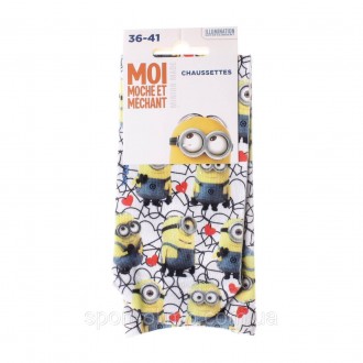 Высокие носки Minions Minions All Over De Minions + Coeur 1-pack white — 1789063. . фото 3