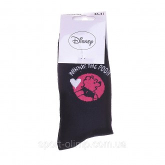 Высокие носки Disney Winnie L Ourson Winnie The Pooh + Heart 1-pack black/pink —. . фото 3