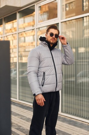 Зимняя дутая куртка Стокгольм Асос без капюшона ?Размеры: S M L XLТОП-качество, . . фото 4