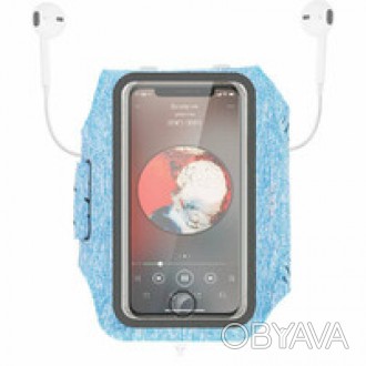 Спортивный чехол на руку Rock Fitness Armband Blue для iPhone | смартфонов до 5.