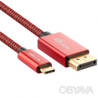 Кабель-переходник iLoungeMax High Quality Braided USB Type-C to DisplayPort 4K 6. . фото 1