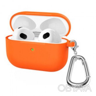Силиконовый чехол с карабином iLoungeMax TPU Case Orange для AirPods 3