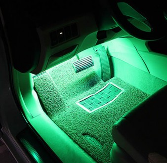 Мультицветная светодиодная подсветка салона автомобиля с пультом ДУ RGB ELITE LU. . фото 6