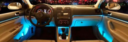 Мультицветная светодиодная подсветка салона автомобиля с пультом ДУ RGB ELITE LU. . фото 7