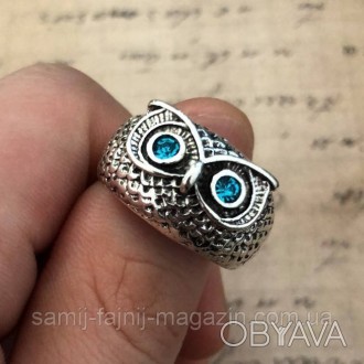 
Красива і стильна каблучка Алмазна Сова має небесно блакитні очі, в які неможли. . фото 1