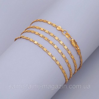 Красивий плоский ланцюжок Wanzi Chain покритий 18-каратним золотом.
ХАРАКТЕРИСТИ. . фото 5