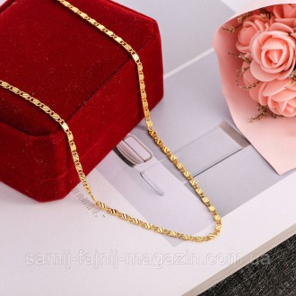Красивий плоский ланцюжок Wanzi Chain покритий 18-каратним золотом.
ХАРАКТЕРИСТИ. . фото 4