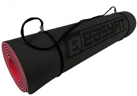 Коврик для йоги и фитнеса EasyFit TPE+TC 6 мм двухслойный черный-красный
Коврик . . фото 2