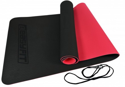 Коврик для йоги и фитнеса EasyFit TPE+TC 6 мм двухслойный черный-красный
Коврик . . фото 4