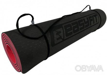 Коврик для йоги и фитнеса EasyFit TPE+TC 6 мм двухслойный черный-красный
Коврик . . фото 1