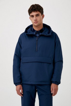 Утепленная мужская куртка на молнии. Модель свободного кроя. Дополнена несъемным. . фото 2