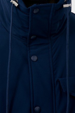 Удлиненная демисезонная куртка свободного кроя с капюшоном. Утепленная куртка на. . фото 6