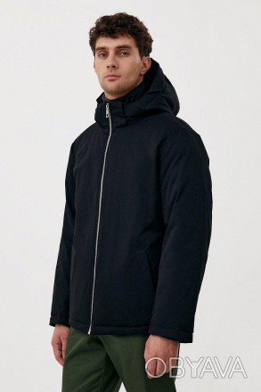 Базовая мужская куртка свободного кроя с капюшоном. Универсальная куртка на утеп. . фото 1