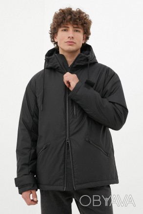 Утепленная мужская куртка. Классическая модель прямого кроя, с застежкой на молн. . фото 1