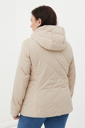 Утепленная женская куртка на молнии. Стильная модель прямого кроя, дополнена кар. . фото 5