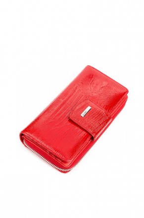 
Кожаный женский кошелек на магните Karya. Аксессуар выполнен в красивом красном. . фото 3