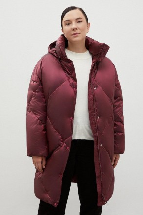 Стеганый женский пуховик oversize Finn Flare FAC11096-833 бордовый XS. Киев. фото 1 Стеганый женский пуховик oversize Finn Flare FAC11096-833 бордовый XS. Киев. фото 1