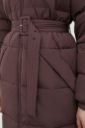 Стеганное женское пальто, утепленное натуральным пухом. Утеплитель (80% утиный п. . фото 8