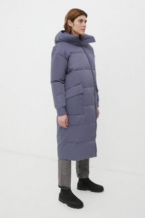 Стеганое женское пальто casual, утепленное натуральным пухом. Утеплитель (80% ут. . фото 4