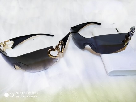 Солнцезащитные цельные очки без оправы Y2K для женщин и мужчин, модные очки в ст. . фото 6