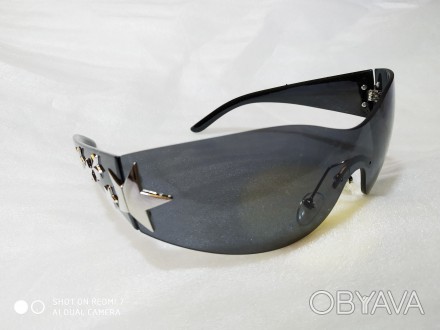 Солнцезащитные цельные очки без оправы Y2K для женщин и мужчин, модные очки в ст. . фото 1