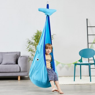 Дитяче підвісне крісло WCG синій кит
Підвісне стельове крісло у формі блакитного. . фото 4