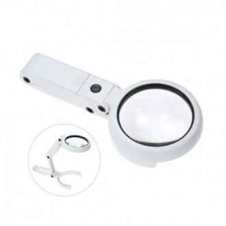Лупа ручная NO.FS75RC+USB с LED подсветкой, 5Х диаметр 75мм + 8Х диаметр 19мм, (. . фото 5