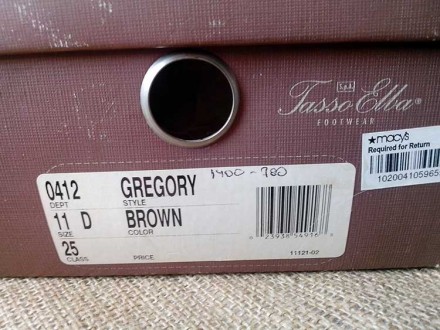 Туфли Tasso Elba 
Материал: натуральная кожа 
Цвет: Brown 
Размер: USA - 11 D. . фото 13