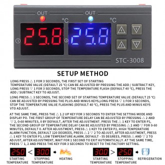 Терморегулятор термостат цифровой 2х канальный SENSOR STC-3008, для обогревателе. . фото 3